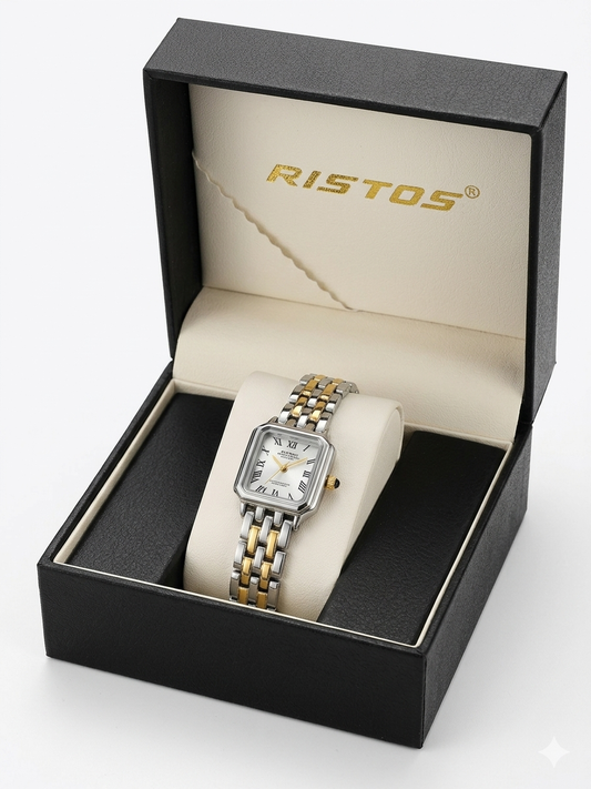Ellipse Mesh Watch – Two-Tone Silver & Gold Fusion Edition