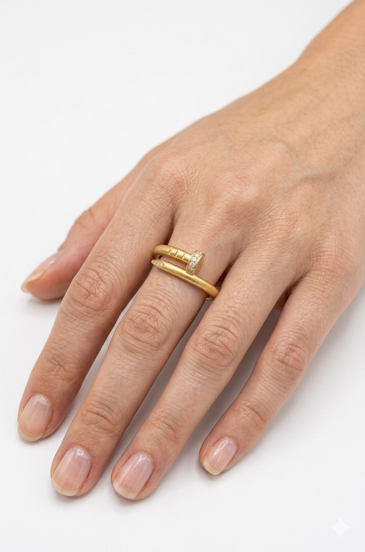 Nail Ring studs Matte Industrial Wrap