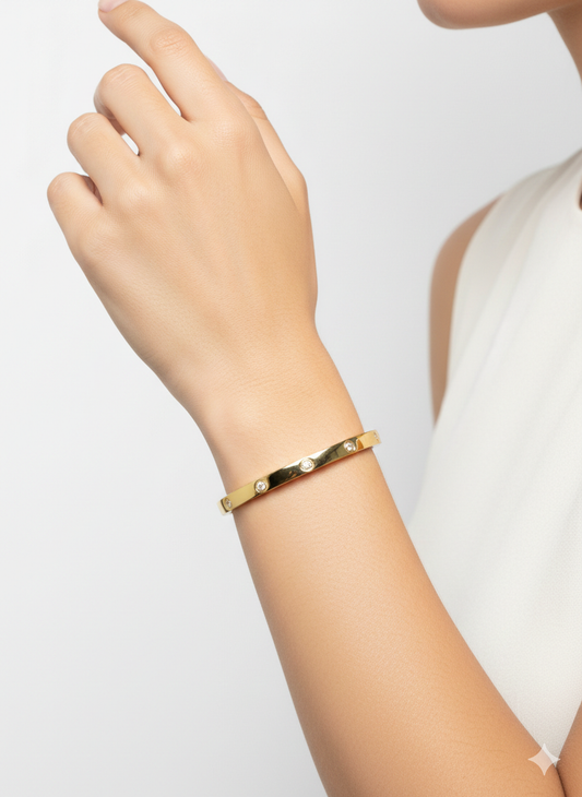 Studs Bangle (Bracelet) with Brilliant Accents