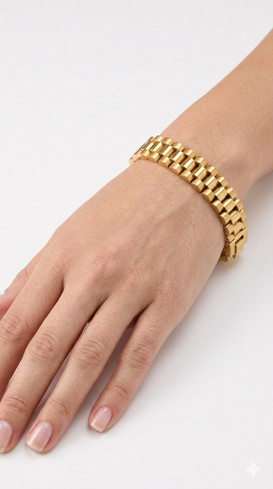 Regent Gold Presidential Bracelet – Bold Watch-Style Link Chain