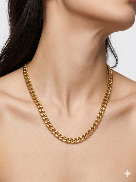 Gold Link Necklace – Bold Architectural Statement Piece
