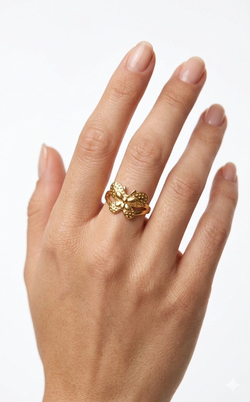 Butterfly Ring –Adjustable Statement Band