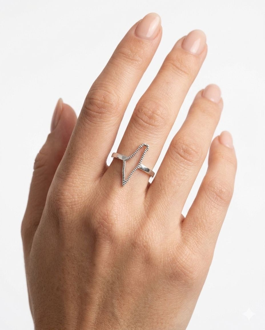 Map Ring – Sleek Silver or gold -Toned Open Map
