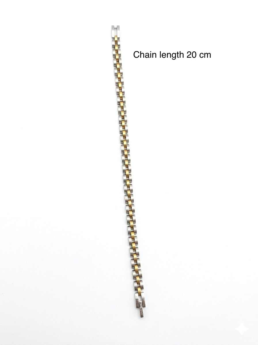 Regent Two-Tone Jubilee Bracelet – Gold & Silver Mixed-Metal Link Chain