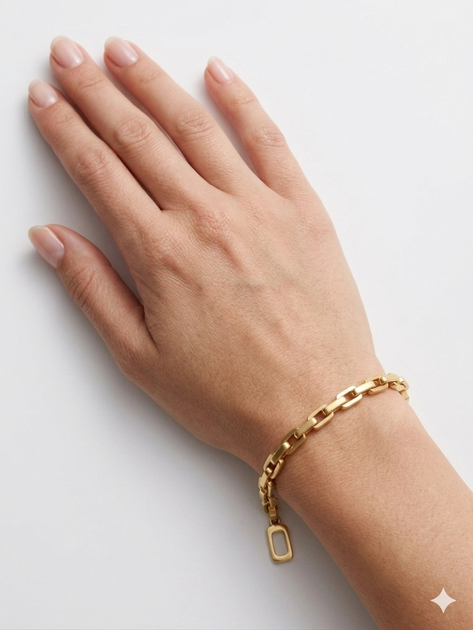 Mod-Link Geometric Bracelet Rectangle Box Chain