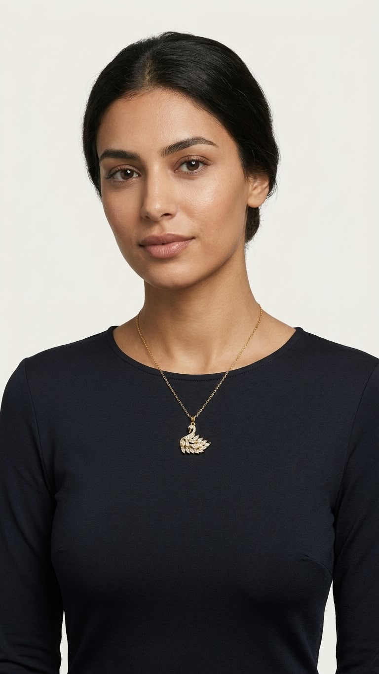 Crystal Swan Pendant Necklace
