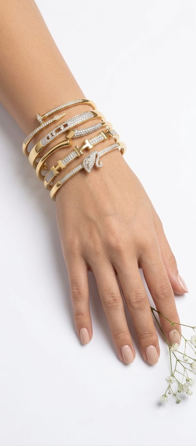 Luxe Pavé Crystal Bangle Collection