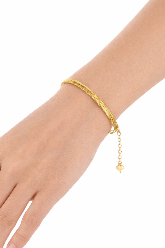 Herringbone Bracelet – Gold Flat Chain
