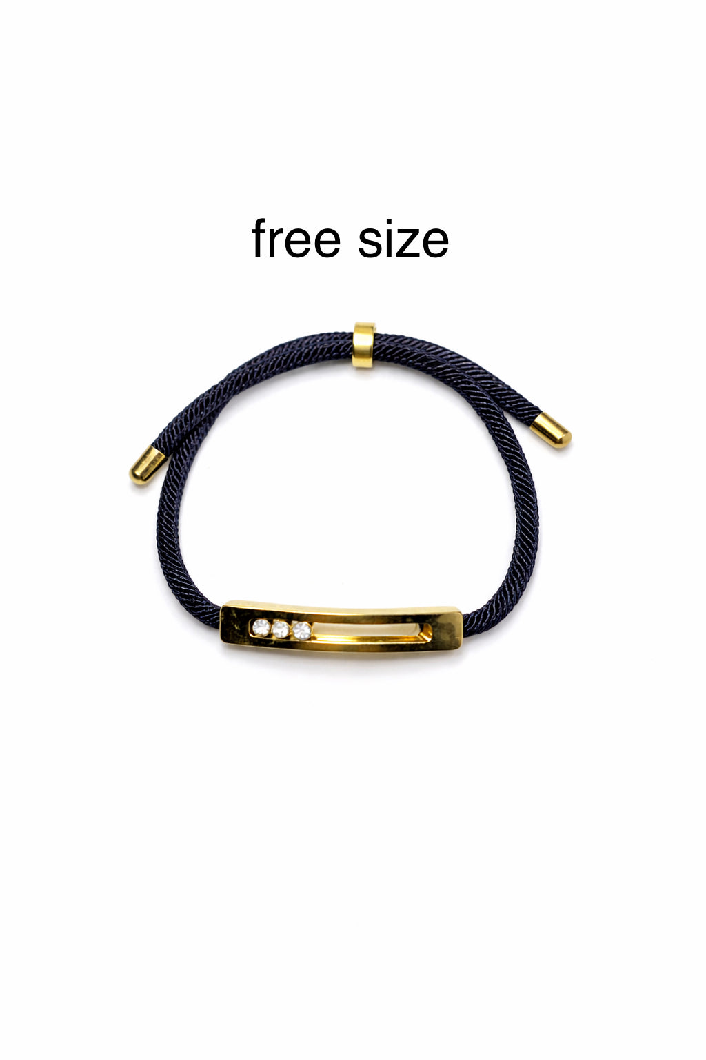 Aura Sliding Horizon Cord Bracelet – Triple-Crystal Statement