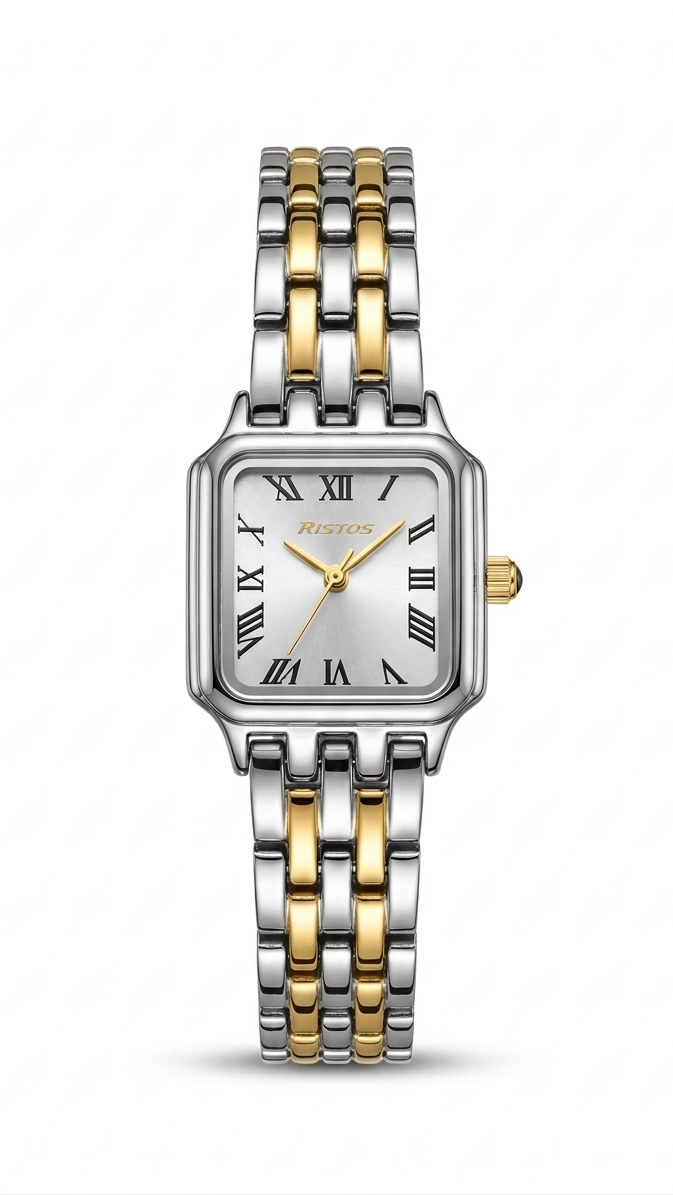 Ellipse Mesh Watch – Two-Tone Silver & Gold Fusion Edition