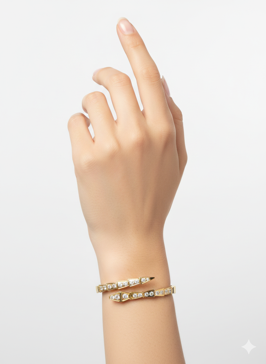Serpentine Crystal Wrap Bangle – Snake bracelet