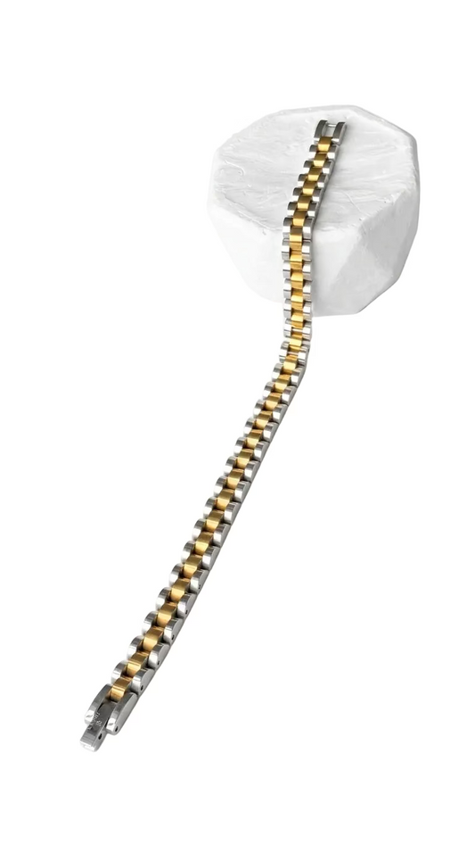Presidential Link Bracelet – Two-Tone Gold & Silver Executive Band