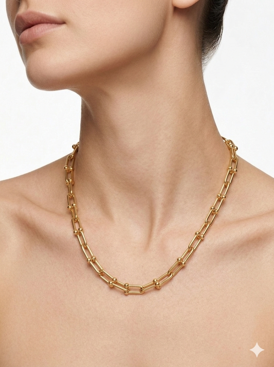 Statement Chain – Gold Bold U-Link Necklace