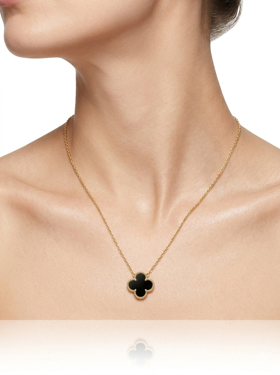 Clover Necklace – Artisanal Textured Medallion