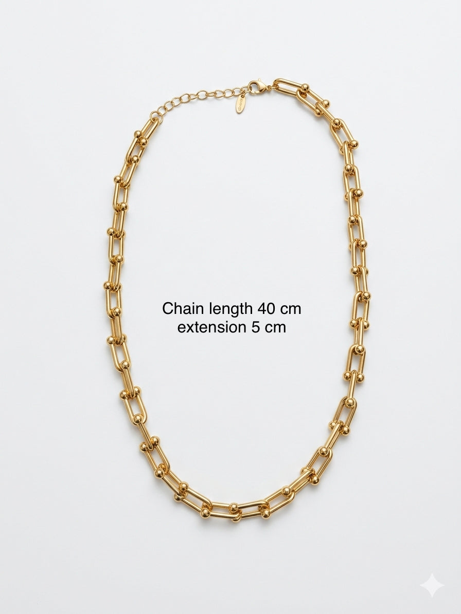 Statement Chain – Gold Bold U-Link Necklace