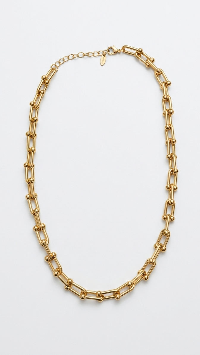 Statement Chain – Gold Bold U-Link Necklace