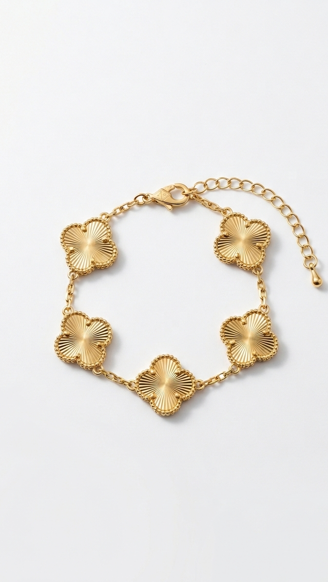 Clover Bracelet Five-Motif Station Chain