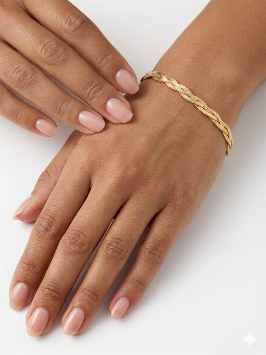 Aura Braided Herringbone Bracelet - Triple-Strand Twist