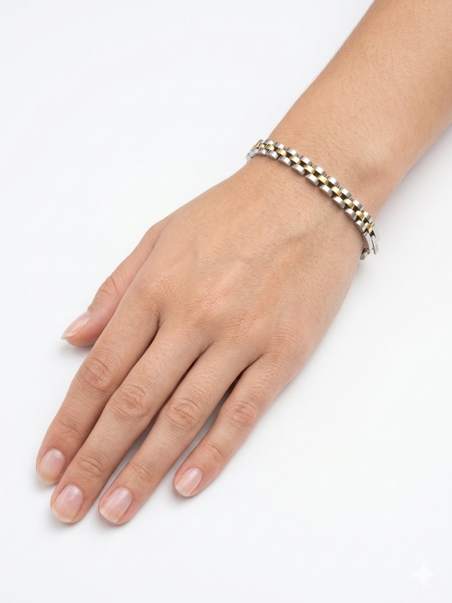 Regent Two-Tone Jubilee Bracelet – Gold & Silver Mixed-Metal Link Chain