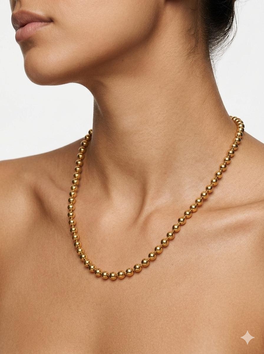 Aura Orb Sphere Necklace Polished Ball Chain