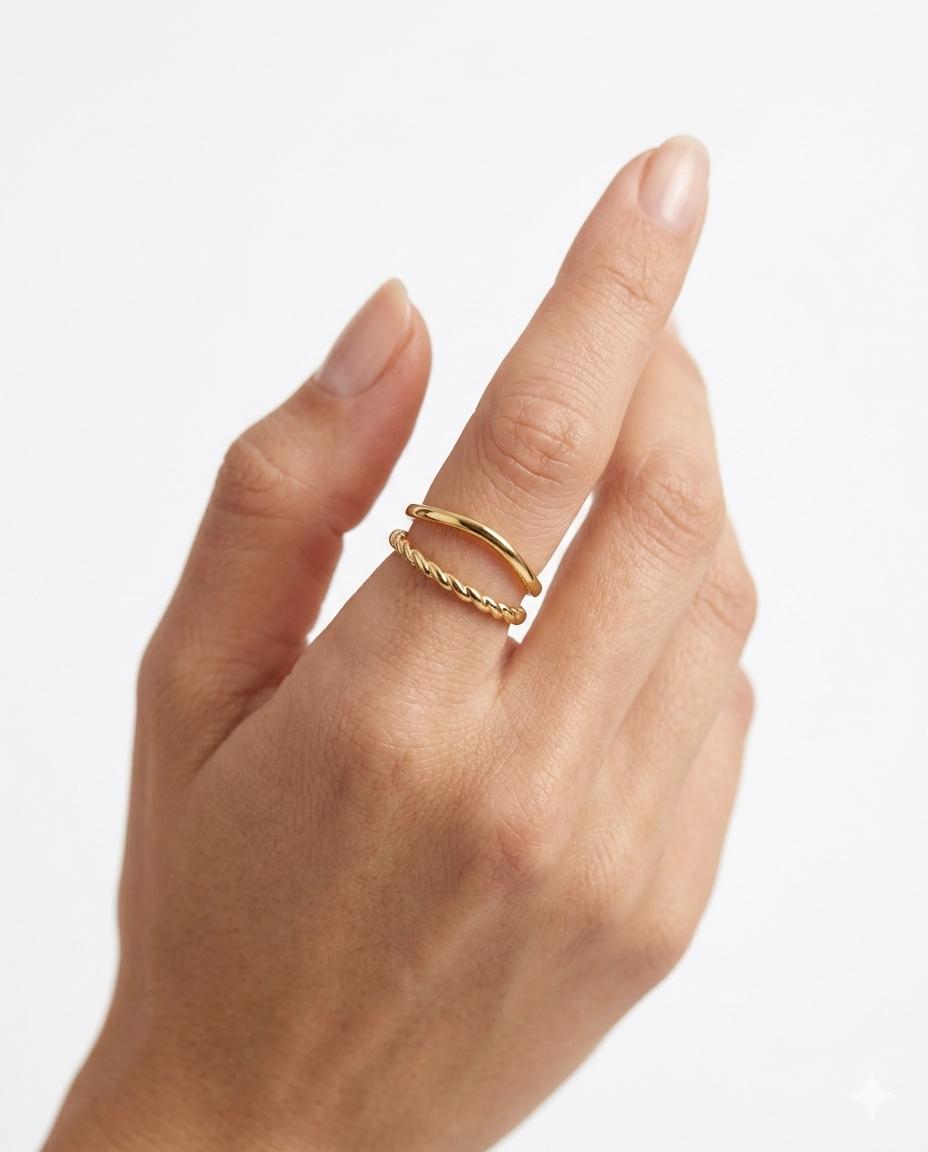 Laurel Duo Ring – Adjustable Double Band
