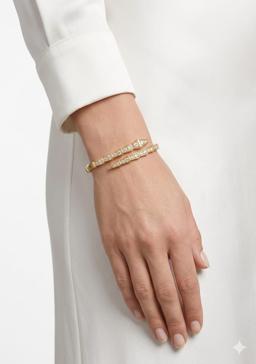 Serpentine Crystal Wrap Bangle – Snake bracelet