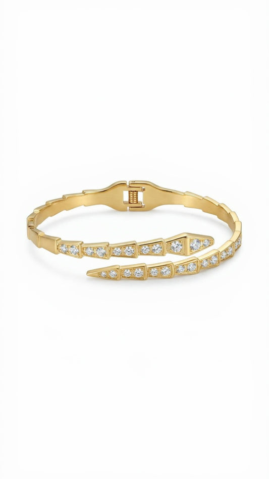 Serpentine Crystal Wrap Bangle – Snake bracelet