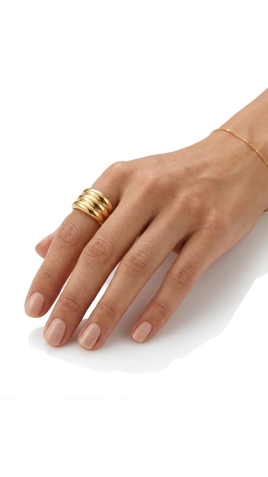 Triple-Band Dome Chunky Ring