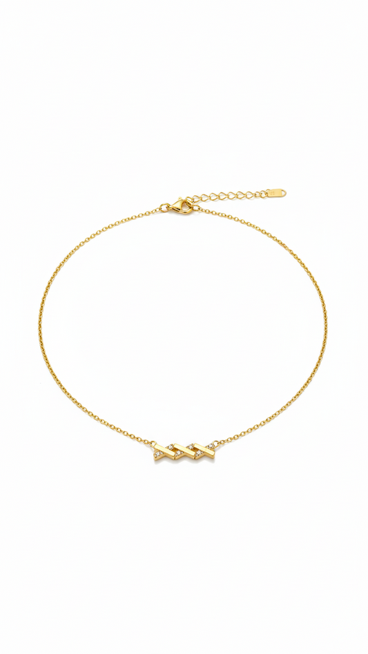 Interlocking Pavé Bar Necklace
