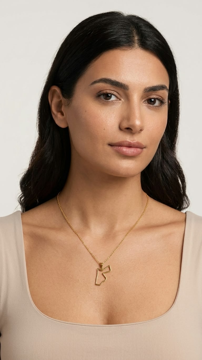 Jordanian Map Necklace
