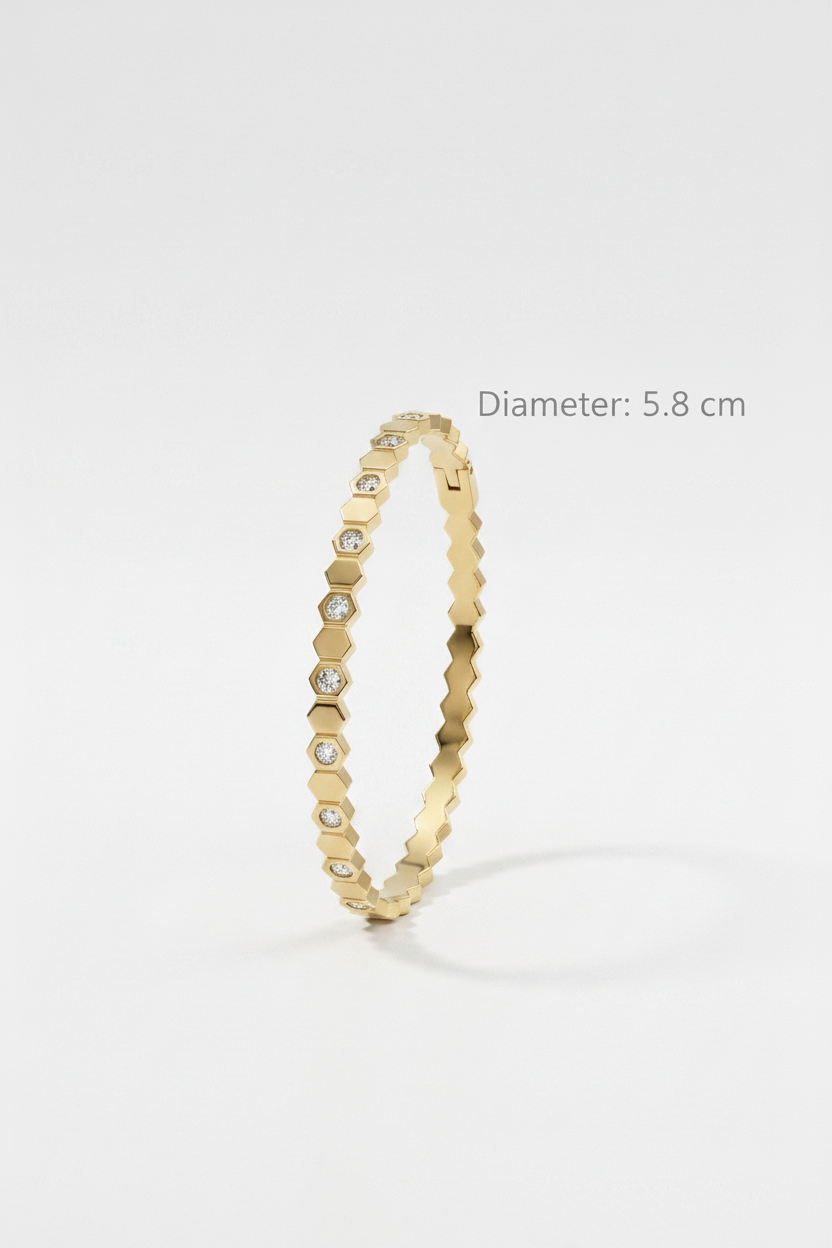 Studs Accented Honeycomb Bangle