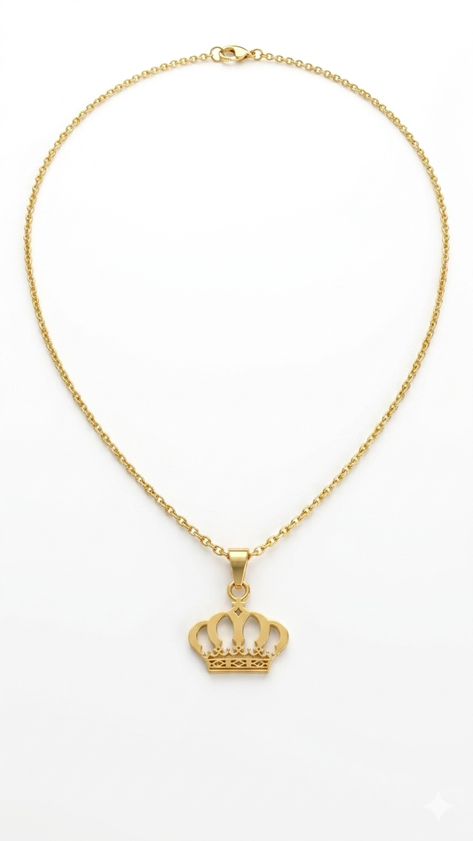 Hashemite kingdom of Jordan Crown Pendant Necklace