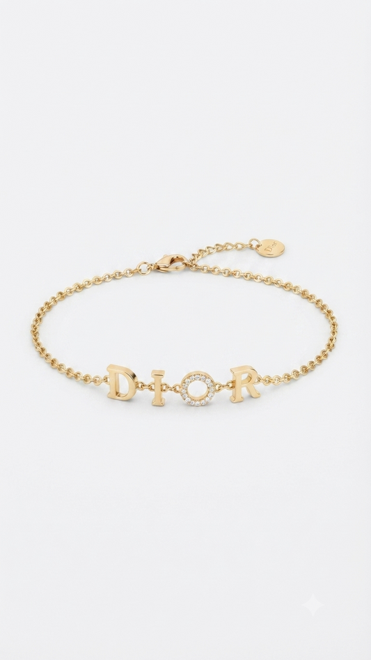 Crystal-Accented Gold-Tone Bracelet