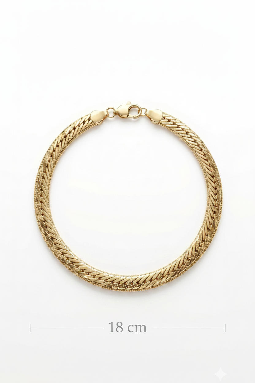 Vintage-Cut Chevron Mesh Chain Bracelet