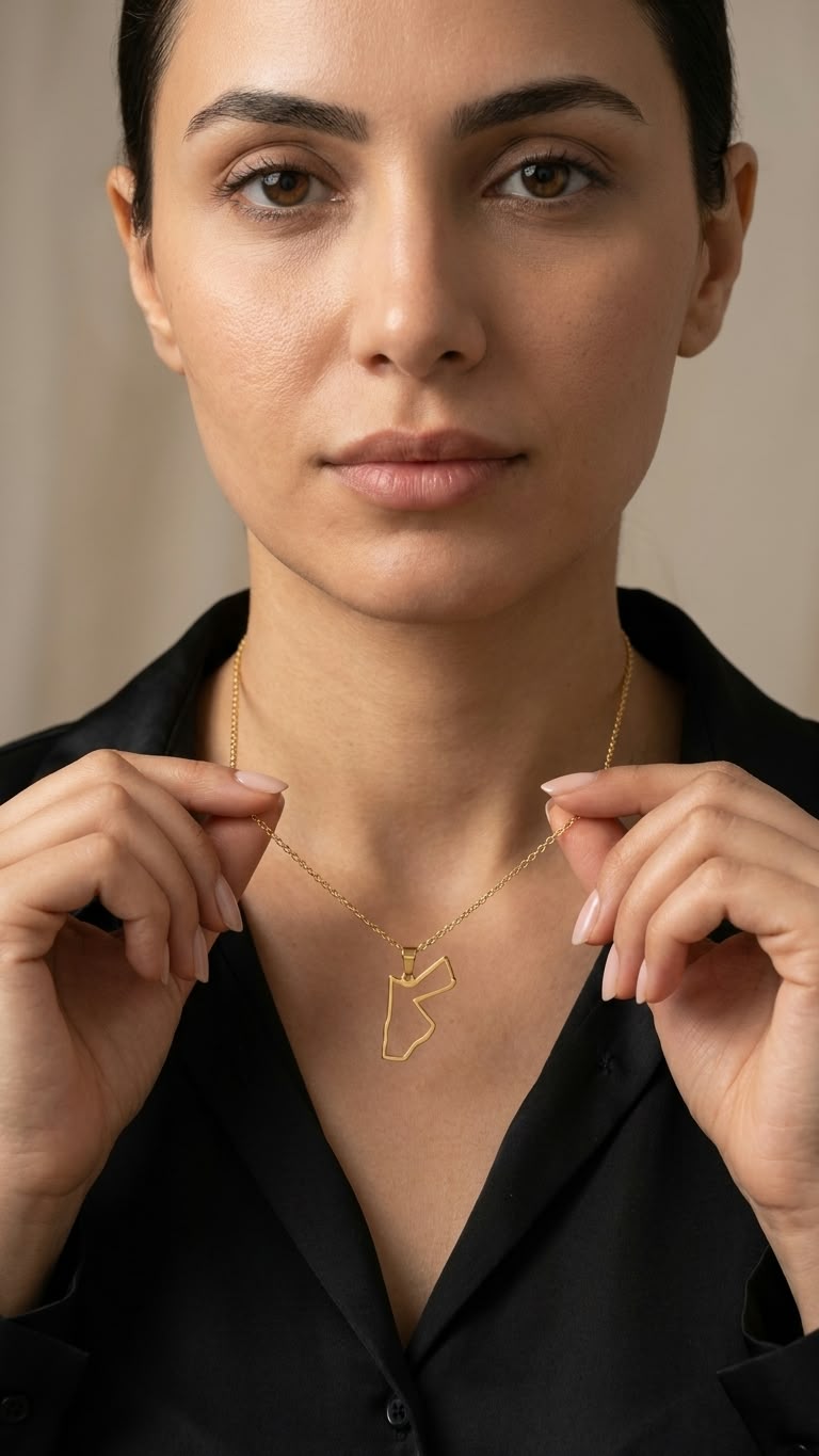 Jordanian Map Necklace