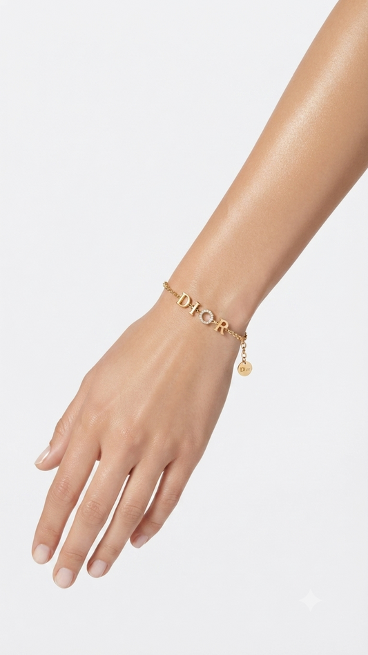 Crystal-Accented Gold-Tone Bracelet