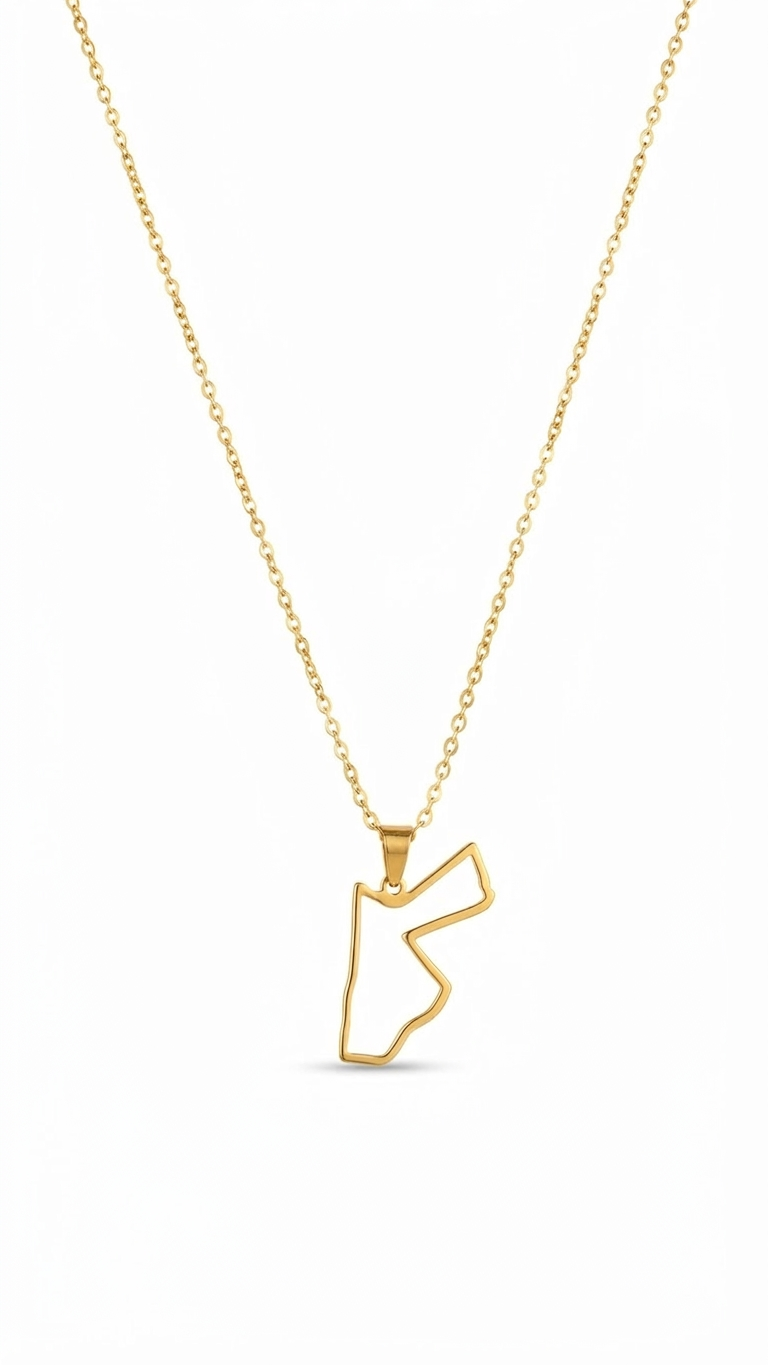 Jordanian Map Necklace