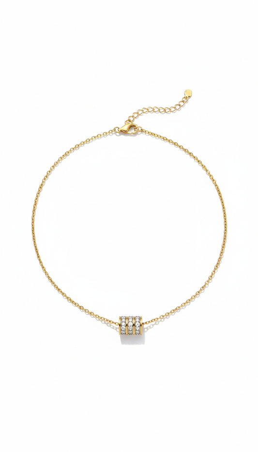 The Golden Cylinder Slide Necklace