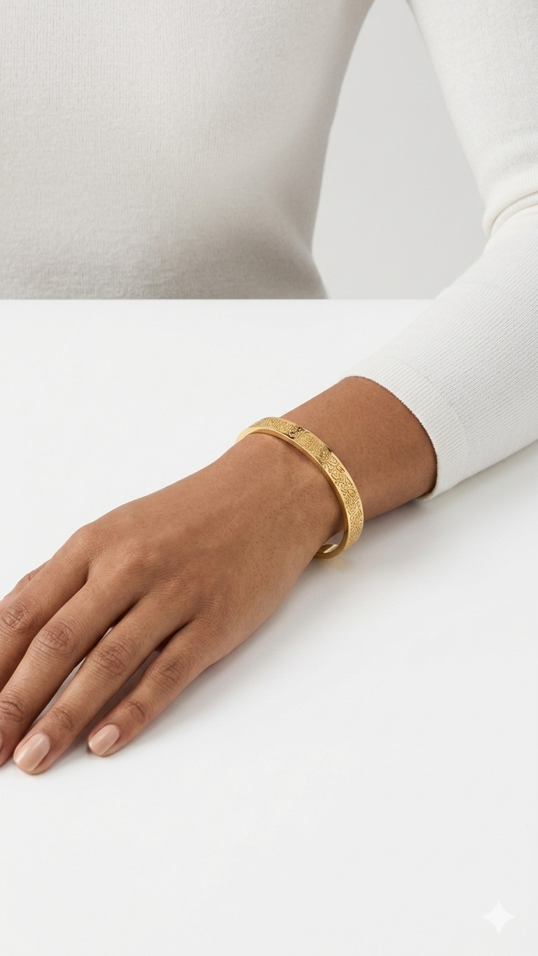 Elegant Arabic Calligraphy Cuff Bracelet – ayatul-kursy