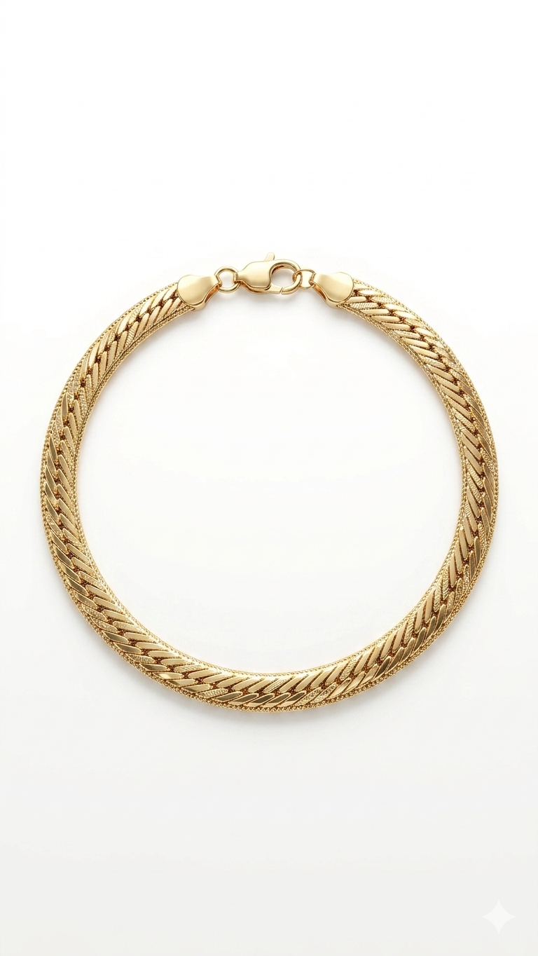 Vintage-Cut Chevron Mesh Chain Bracelet