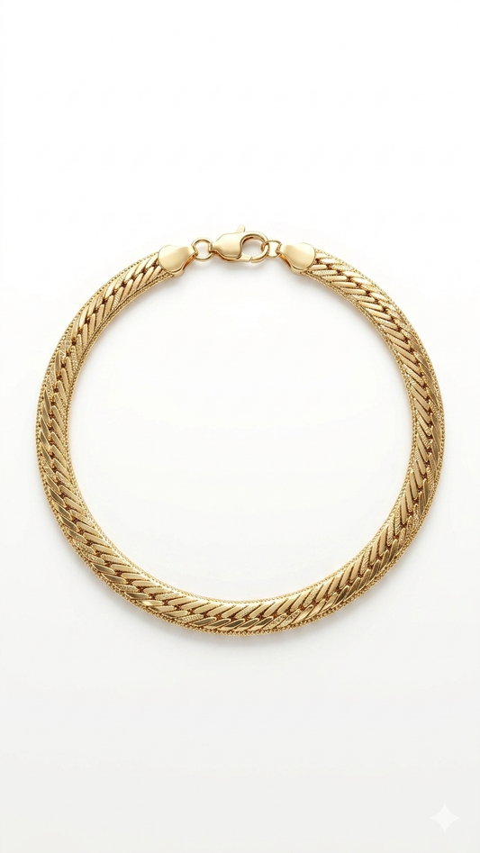 Vintage-Cut Chevron Mesh Chain Bracelet