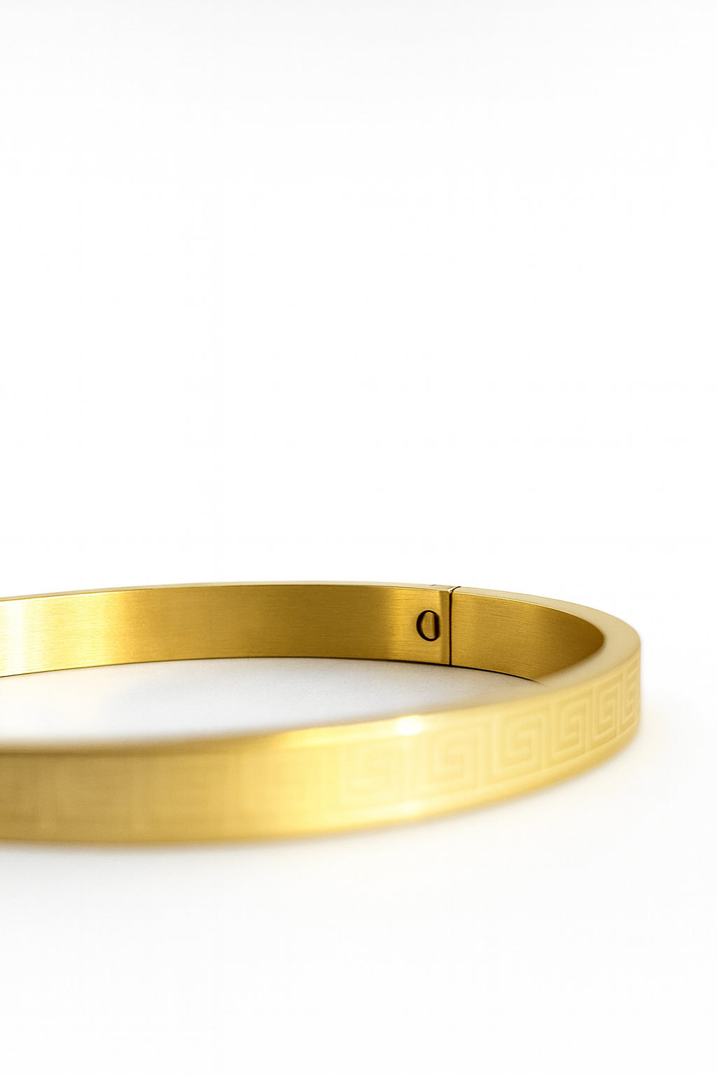 Greek Key Bangle - Stainless Steel