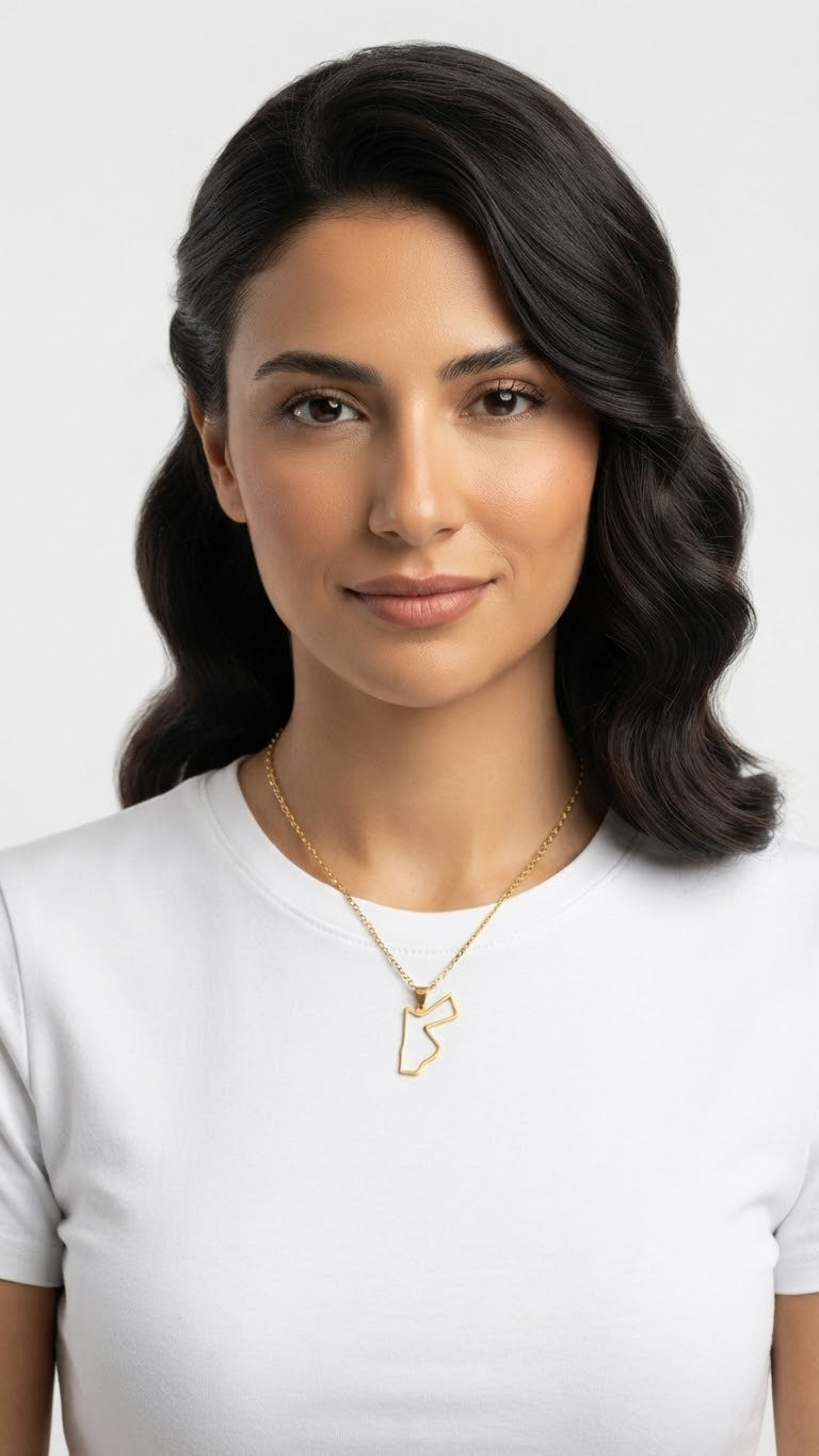Jordanian Map Necklace